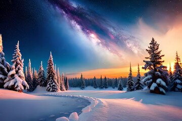 Appear off a calm scaled down as Santa's sleigh coasts through a starry, snow kissed sky. Creative resource, AI Generated