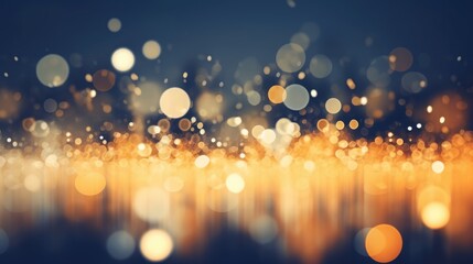 Blue and gold abstract bokeh background