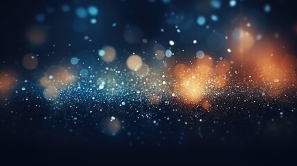 Fototapeta premium Blue and gold abstract bokeh background