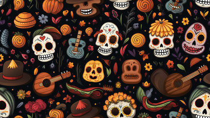 seamless skull pattern