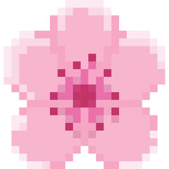 Pixel art sakura flower icon