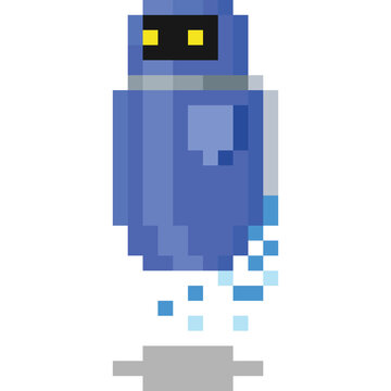Pixel art robot cartoon character 2