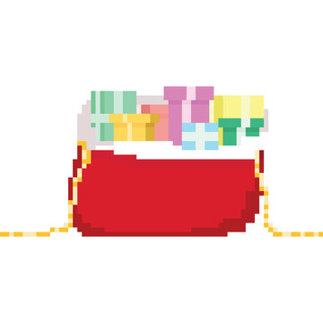 Pixle art bag of christmas present box