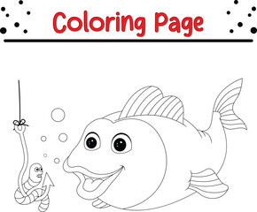 sea fish coloring page for kids.