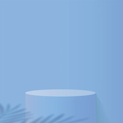 Abstract background with blue color geometric 3d podiums. Vector