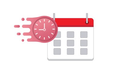 Clock and calendar with medical medical appointment.on white background.Vector Design Illustration.