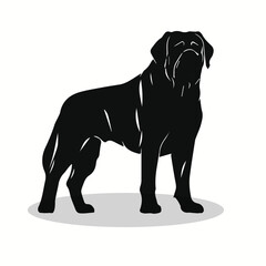 Mastiff silhouettes and icons. Black flat color simple elegant Mastiff animal vector and illustration.
