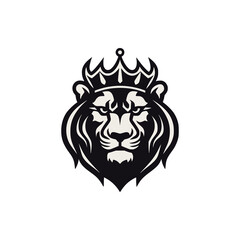 Obraz premium simple king lion wild animal logo vector illustration template design