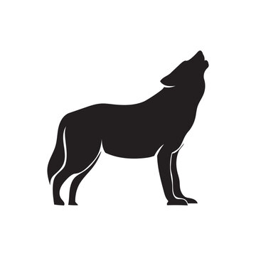 Wolf graphic icon. Wolf sits and howls sign isolated on white background. Vector illustration. Illustration of, Black Wolf, Howling
