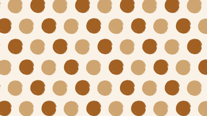 Polka dots seamless pattern in brown and beige color. Texture for  fabric, background, wedding, party invitations, surface design, packaging Vector