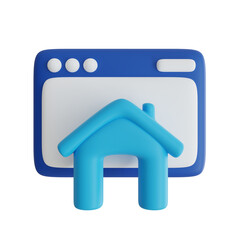 Home page icon. Web Development and Optimization icons. 3d render illustration