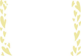 イエローのハートのフレーム