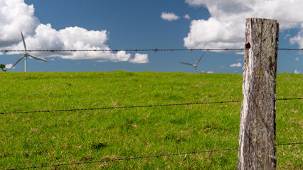 wind farm and fence