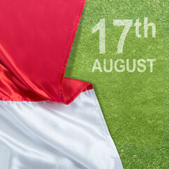 The red and white flag of Indonesian flag