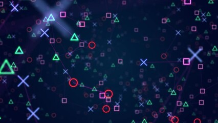 PC gaming icon: Video game console elements merged in background design