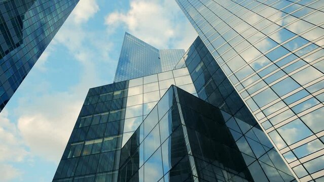 Time lapse of urban city buildings blocks district