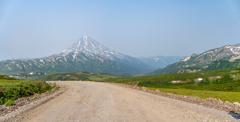Vilyuchinsky volcano. Panorama. Kamchatka. Russia July 2023