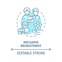 2D editable inclusive recruitment thin line icon concept, isolated vector, blue illustration representing unretirement.