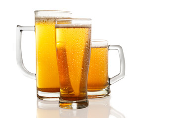 The glass of cold beer