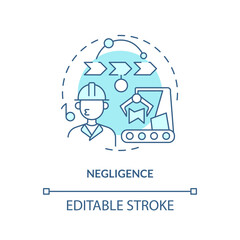 2D editable negligence thin line icon concept, isolated vector, blue illustration representing product liability.