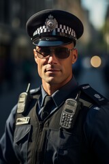 Portrait Of Police Officer, Generative AI 