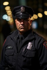 Obraz premium Portrait Of Police Officer, Generative AI.