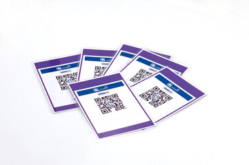 fake plastic qr code payment signs
