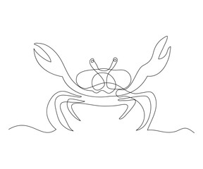 abstract Crab with Claws Continuous One Line Drawing