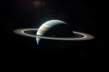 Accurately depicted Saturn floating in the void. Generative AI