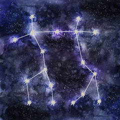 Gemini sign zodiac, horoscope, astrology, astronomy, numerology, date of birth. Hand draw...
