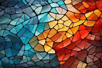 Seamless Pattern Of Colorful Mosaic Tiles, Generative AI 