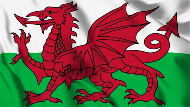 Waving flag of  Wales