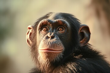 Fascinating close-up chimpanzee face