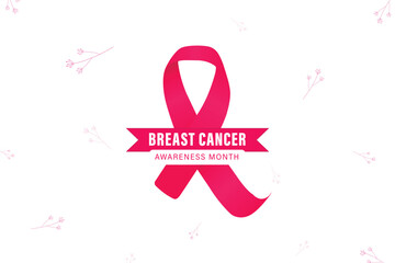 Vector Breast Cancer Awareness Month Social Media Post or banner Vector Illustration