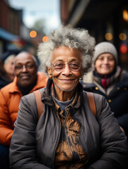 Fototapeta premium Multiracial elderly people on the street
