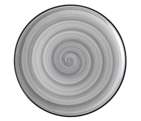 Empty porcelain plate isolated on white, top view