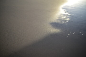 where the water meets the dry sand on the beach
