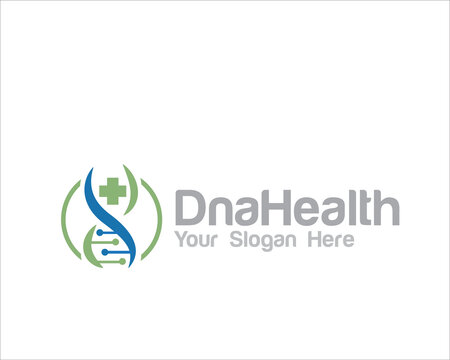 dna health care logo for medical service and clinical logo