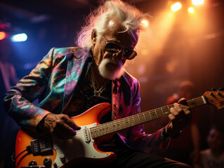 Obraz premium a senior musician performing