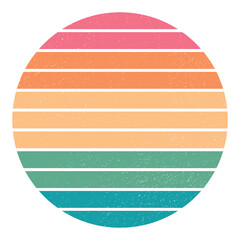 Sun 80s in retro style. Retro sunset collection