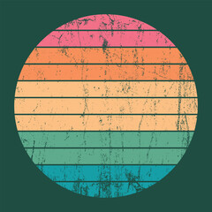 Sun 80s in retro style. Retro sunset collection
