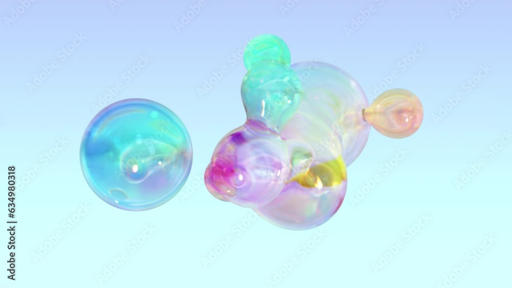 Aufkleber a metaball animation of morphing liquid blobs. 3d abstract colorful metaballs in the background. in 
