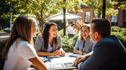 "Modern Office Camaraderie: Team Collaboration with Vibrant Positive Energy"