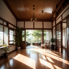 木漏れ日のリビングルーム