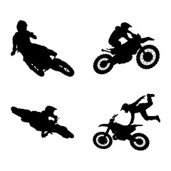 Motocross Rider Silhouette Vector Icon