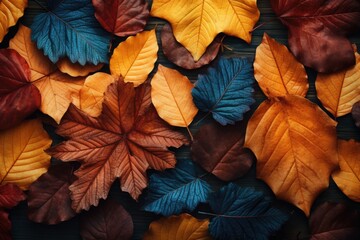 Red and orange autumn leaves. Autumn background. Place for text.
