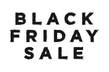 Grunge Black Friday Sale phrase in thick textured chalk ink lettering design. Calligraphic Black Friday sale word isolated. Vector Illustration. 
