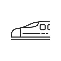 Speed train, linear icon. Line with editable stroke