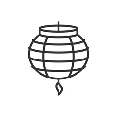 Japanese lantern, linear icon. Line with editable stroke