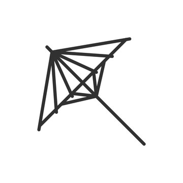 Japanese umbrella, linear icon. Line with editable stroke
